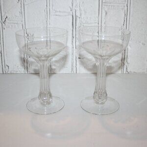 🍸 Vintage Cocktail Glasses · Set of 2 · 5.25" Tall Liquid-Filled Stems ·